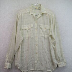 Liz Claiborne Shirt Womens Size 8 Vintage Gold Thread Long Sleeve Vintage Blouse